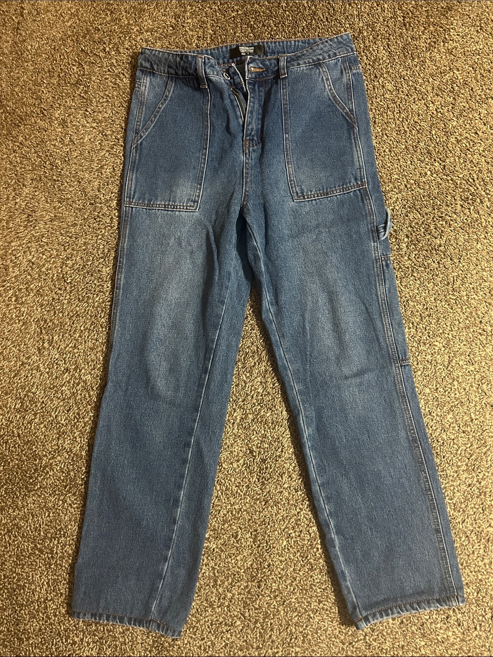 Relaxed Blue Women's Carpenter Jeans - Casual Workwear Style